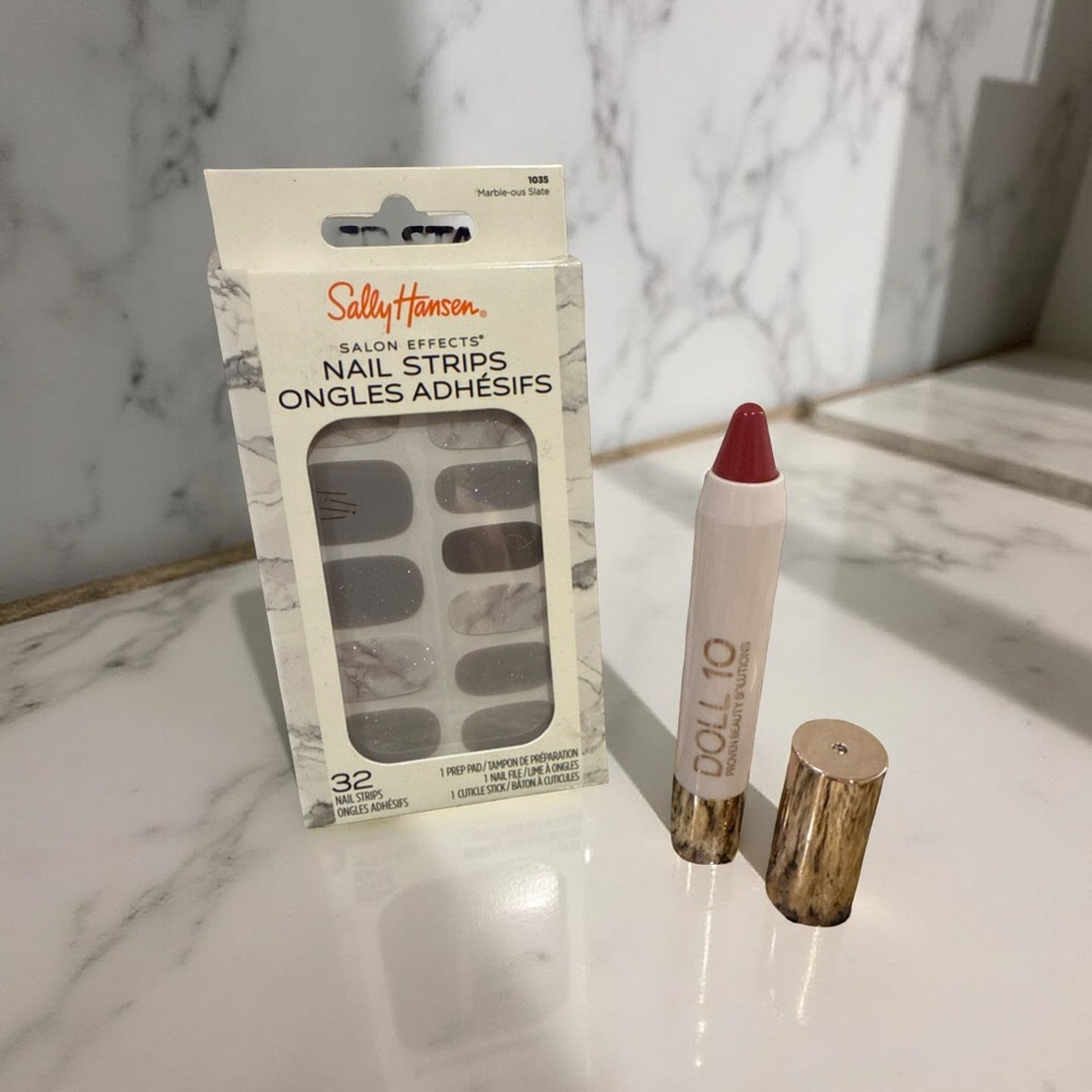 DOLL 10 LIP CRAYON ‘ENJOY LIFE’ LIMITED EDITION & MARBLE-OUS SLATE NAIL STRIPS 🔥